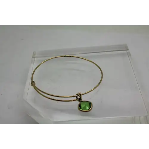 ALEX & ANI 1/20 14k Y.G. ENERGY GREEN DANGLE BANGLE adj.