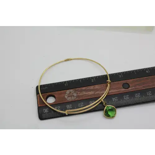 ALEX & ANI 1/20 14k Y.G. ENERGY GREEN DANGLE BANGLE adj.