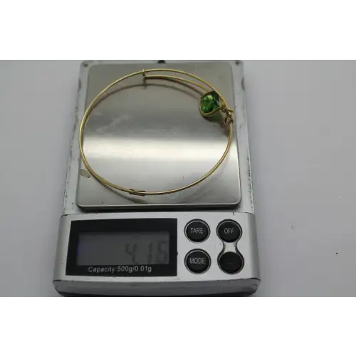 ALEX & ANI 1/20 14k Y.G. ENERGY GREEN DANGLE BANGLE adj.