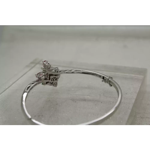 ALWAND VAHAN .925 S.S. PINK & YELLOW TOPAZ BUTTERFLY BANGLE
