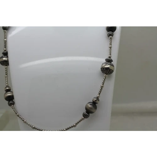 AMERICAN WEST CAROLYN POLLACK .925 S.S. SILVER BEADED necklace 24