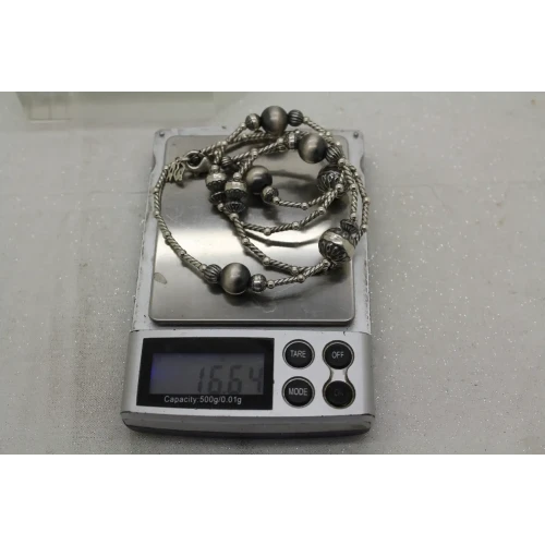 AMERICAN WEST CAROLYN POLLACK .925 S.S. SILVER BEADED necklace 24