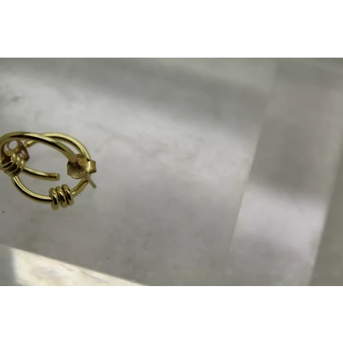 ANIA HAIE Gold Plated .925 S.S. RINGS ON HALF HOOP earrings