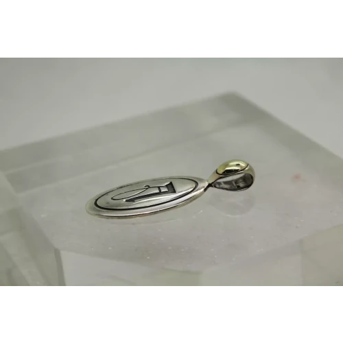 ANN KING .925 Sterling Silver/18k Y.G. QUINCE LETTER 