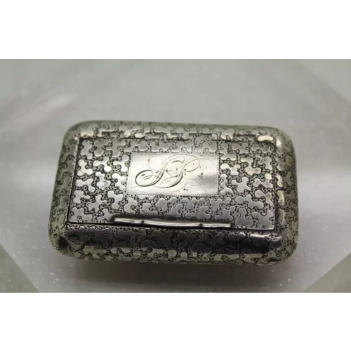 Antique English Gold Wash .925 S.S. PEBBLE DESIGN SNUFF BOX