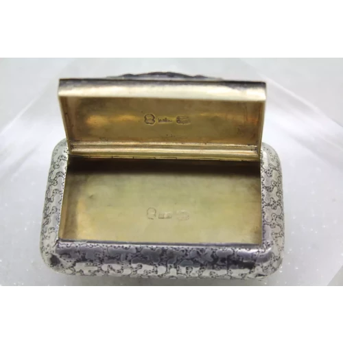 Antique English Gold Wash .925 S.S. PEBBLE DESIGN SNUFF BOX