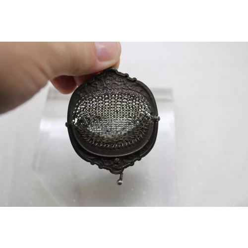 Antique FRENCH CHATELAINE CHAINMAIL SILVER COIN PURSE