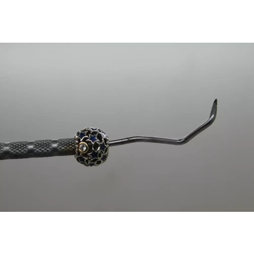 Auth. PANDORA ALE .925 S.S. / 14k Y.G. NIGHT SKY charm blue enamel CZ