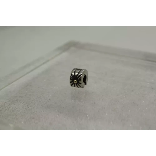 Auth. PANDORA ALE .925 S.S. 14k Y.G. STARBURST CLIP charm