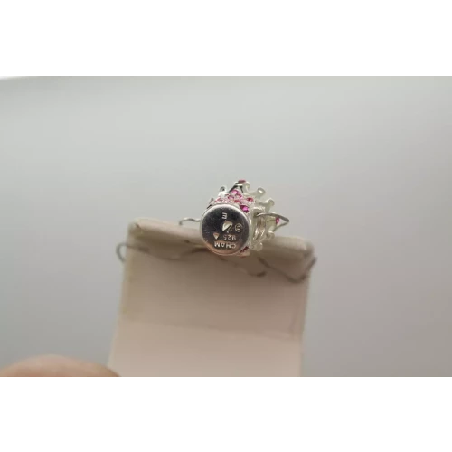 Authentic CHAMILIA PINK SWAROVSKI CRYSTAL CROWN  charm