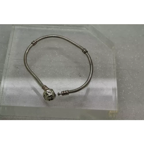 Authentic PANDORA .925 S.S. ALE BARREL STARTER CHARM bracelet 7 1/2