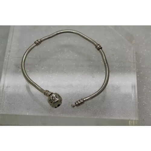 Authentic PANDORA .925 S.S. ALE BARREL STARTER CHARM bracelet 7 1/2