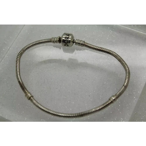 AUTHENTIC PANDORA .925 Sterling Silver BARREL CLASP BRACELET 7