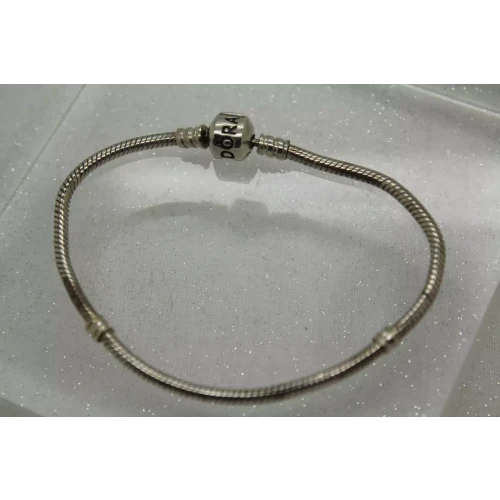 AUTHENTIC PANDORA .925 Sterling Silver BARREL CLASP BRACELET 7