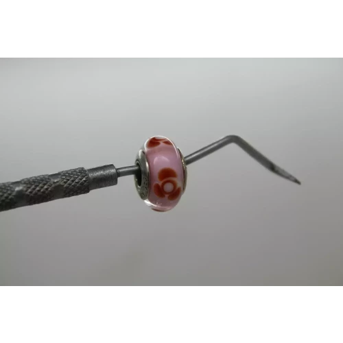 Authentic PANDORA ALE .925 PINK FLOWER  GLASS MURANO charm