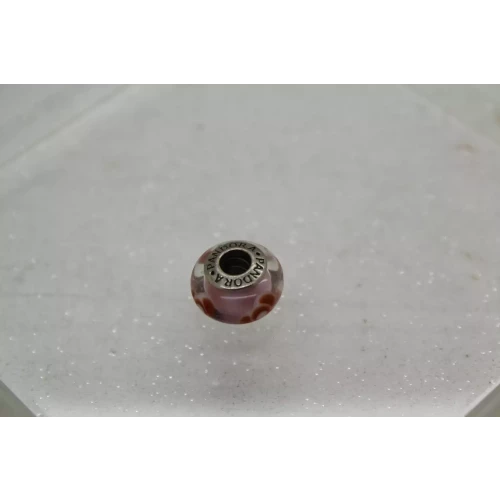 Authentic PANDORA ALE .925 PINK FLOWER  GLASS MURANO charm