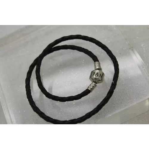 Authentic PANDORA ALE .925 S.S. DOUBLE BRAIDED BLACK LEATHER 13