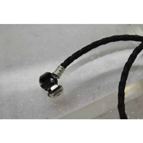 Authentic PANDORA ALE .925 S.S. DOUBLE BRAIDED BLACK LEATHER 13