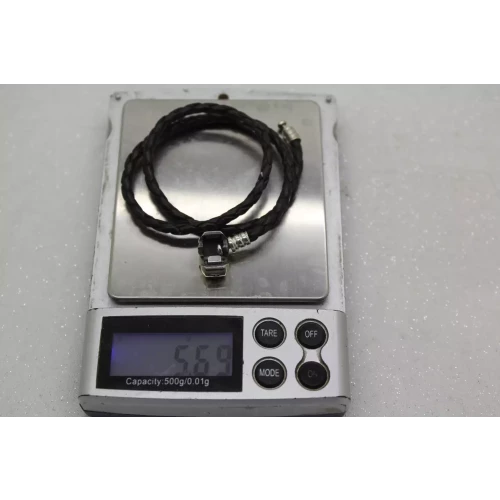 Authentic PANDORA ALE .925 S.S. DOUBLE BRAIDED BLACK LEATHER 13