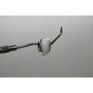 Authentic PANDORA ALE .925 S.S. GRAY WHITE POLKA DOT MURANO charm