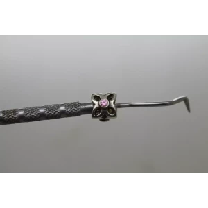 Authentic PANDORA ALE .925 S.S. PINK CZ FOUR PETAL FLOWER charm