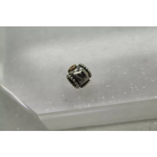 Authentic PANDORA ALE .925/14K MOM PINK CZ charm bead