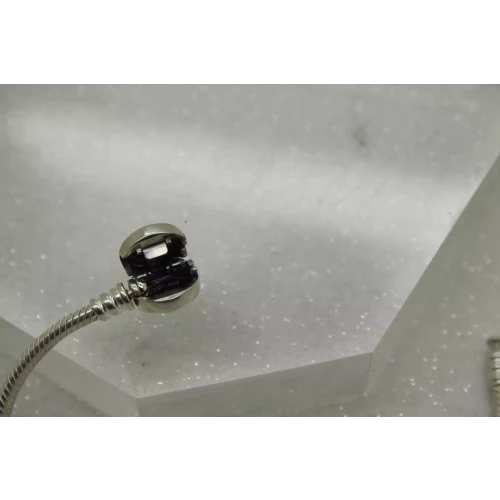 Authentic PANDORA MOMENTS .925 S.S. TWO TONE CZ LOGO CLASP 7