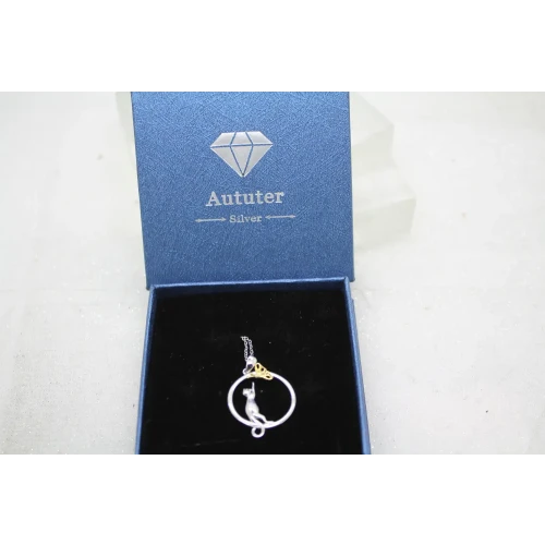 AUTUTER SILVER .925 S.S. TWO TONE CAT BUTTERFLY OPEN RING 18