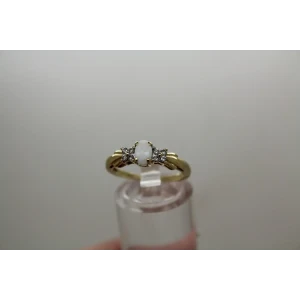 AV ALWAND VAHAN 10k Y.G. OPAL & DIAMOND FANCY DESIGN ring size 7