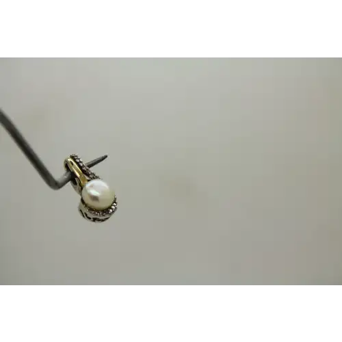AV ALWAND VAHAN 14k Y.G. & .925 S.S. PEARL & DIAMOND pendant