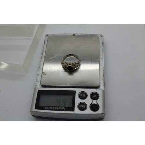 BA SUARTI BALI .925 S.S. GARNET FLORAL DESIGN ring size 8 #