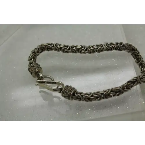 BALI SUARTI BA .925 S.S. 5mm BYZANTINE HOOK CLASP bracelet 8