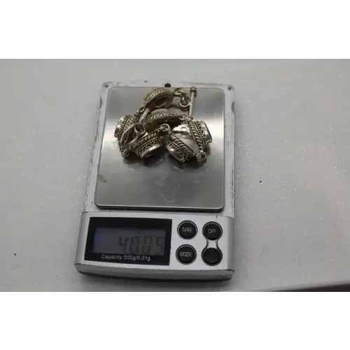 BALI SUARTI BA .925 S.S. AMETHYST OVAL LINK TOGGLE 7 1/2