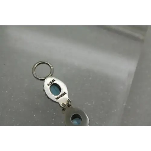 BALI SUARTI BA .925 S.S. BLUE TOPAZ OVAL LINK TOGGLE bracelet 7 3/4