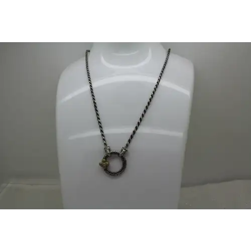 BARBARA BIXBY .925 18k Y.G. FLOWER CIRCLE CLASP ADJ ROPE necklace