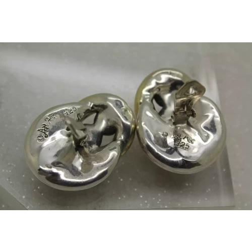 BAT AMI ISRAEL .925 S.S. LOOP DESIGN GEMSTONE clip on earrings