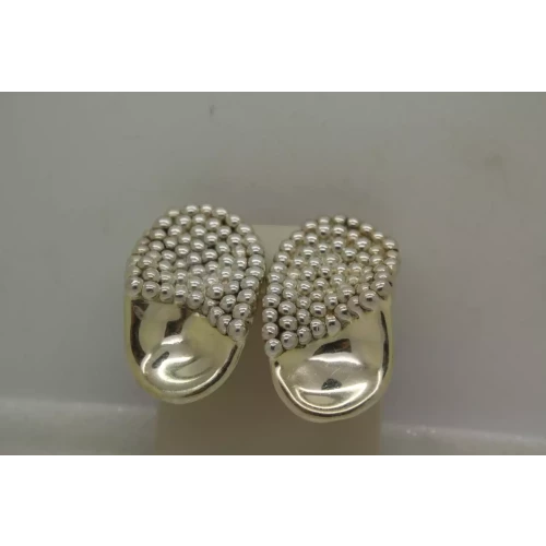 BAT AMI ISRAEL .925 S.S. MODERNIST DESIGN Clip On Earrings