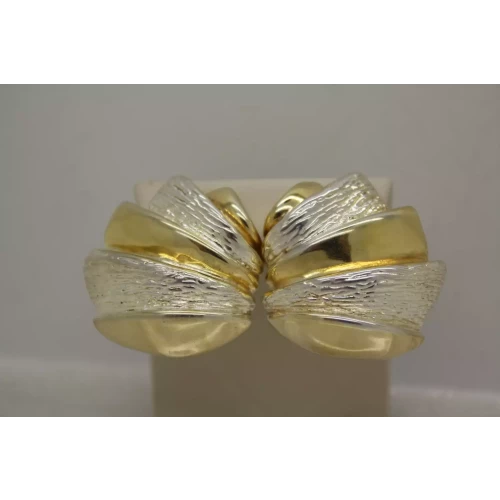 BAT AMI ISRAEL .925 S.S. RIPPLE MODERNIST DESIGN Clip On Earrings