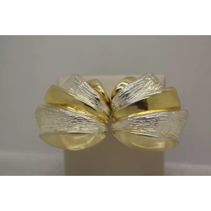 BAT AMI ISRAEL .925 S.S. RIPPLE MODERNIST DESIGN Clip On Earrings