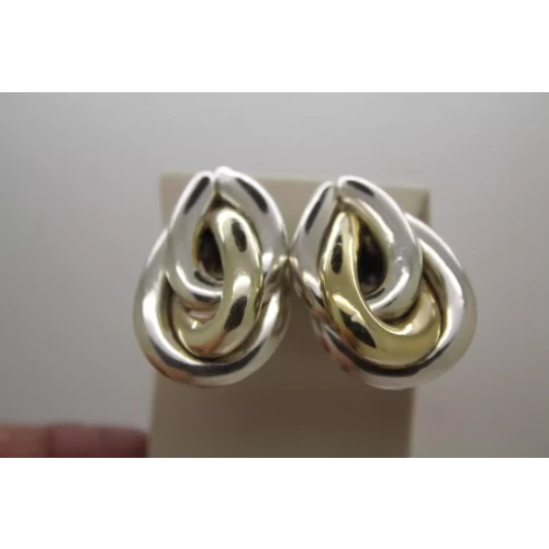 BAT AMI ISRAEL .925 S.S. TRIPLE SWIRL DESIGN CLIP ON earrings