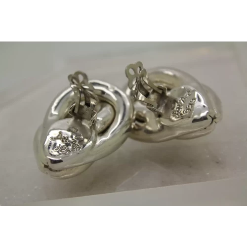 BAT AMI ISRAEL .925 S.S. TRIPLE SWIRL DESIGN CLIP ON earrings