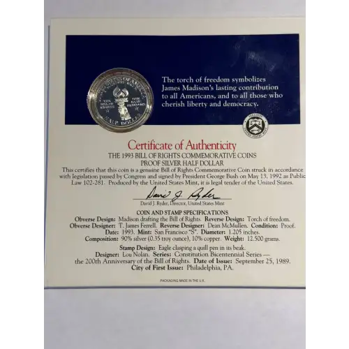 Bill of Rights (1993) - Set Half Dollar and Stamp (2)