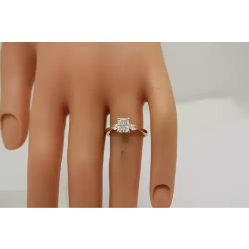 BLUE NILE 18k Y.G. BRILLIANT CUT 1.11ct DIAMOND w/ acc. 1.35ctw size 6.5