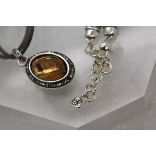 BRIGHTON LUMINESCE TOPAZ COLORFUL CRYSTAL pendant necklace 17