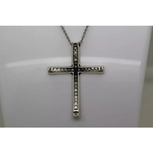BRIGHTON S.P. SPECTRUM REVERSIBLE BLACK & WHITE CRYSTAL CROSS 19