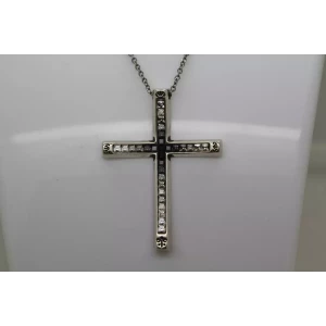 BRIGHTON S.P. SPECTRUM REVERSIBLE BLACK & WHITE CRYSTAL CROSS 19