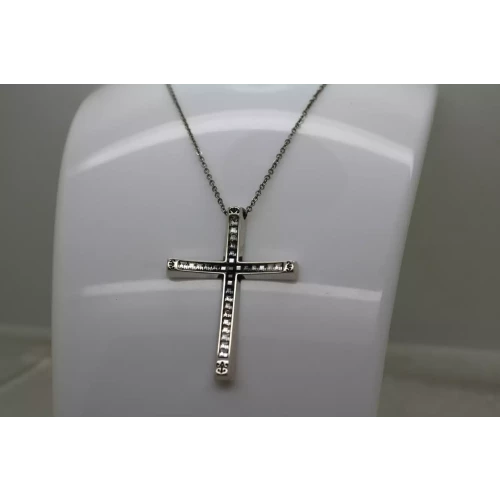 BRIGHTON S.P. SPECTRUM REVERSIBLE BLACK & WHITE CRYSTAL CROSS 19