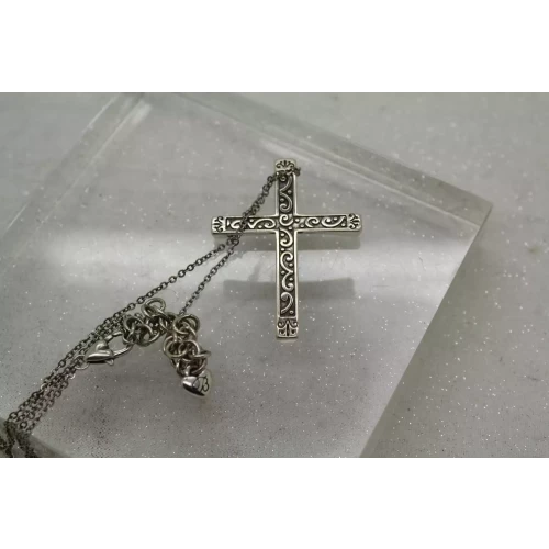 BRIGHTON S.P. SPECTRUM REVERSIBLE BLACK & WHITE CRYSTAL CROSS 19