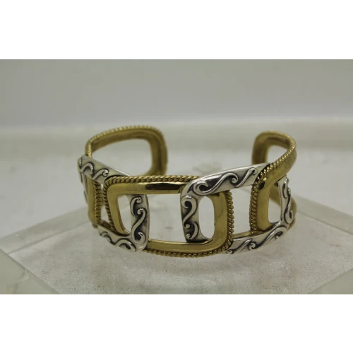 CAROLYN POLLACK RELIOS .925 S.S. & Brass BUCKLE CUFF
