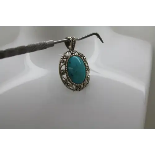 CAROLYN POLLACK RELIOS .925 S.S. OVAL TURQUOISE SLIDE pendant